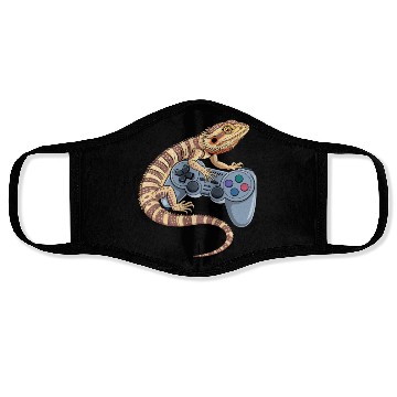Discover Video Gaming Gamer Pogona Reptile Bearded Dragon Face Masks