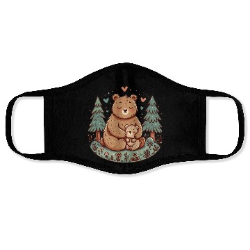 Discover Mama Bear Love – Cute Forest Hug Art Face Masks