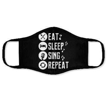 Discover Eat Sleep Sing Repeat Singing Singer Face Masks