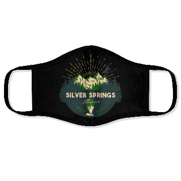 Discover Silver Springs Illinois IL State Park Retro Camp Face Masks