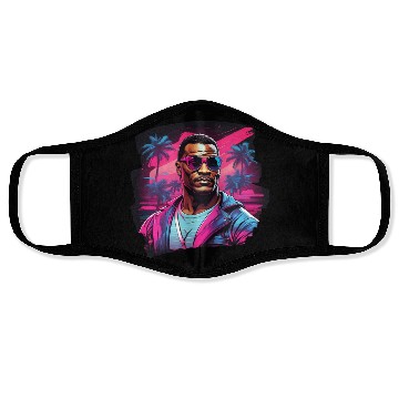 Discover Neon Vibes - Retro Tropical Style Face Masks