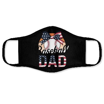 Discover Patriotic Baseball Dad Bow Design For Proud Face Masks
