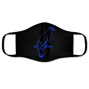 Discover Bird raven dove sitting cable hawk eagle birdie Face Masks