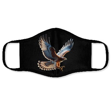 Discover Majestic Hawk Flight Face Masks
