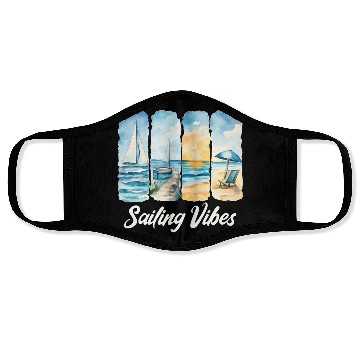 Discover Sailing Vibes - Feel the Ocean Face Masks