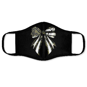 Discover Coquette Bow Deer Hunting Camouflage US Flag Pride Face Masks