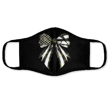 Discover Coquette Bow Baseball Player Camouflage US Flag Face Masks