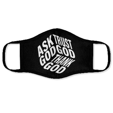 Discover Ask Trust Thank God | 3D Faith-Inspired Typograph Face Masks