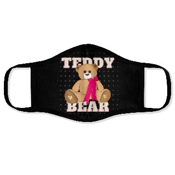 Discover Teddy Bear With A Pink Bow Face Masks