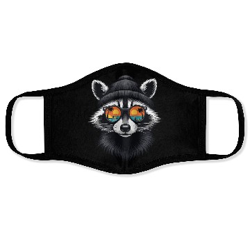 Discover Chill Raccoon Vibes Face Masks
