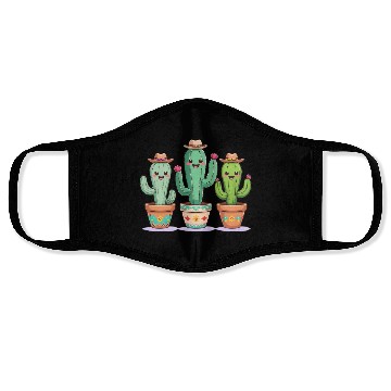 Discover Desert Trio: Boho Cactus Cowboys Face Masks