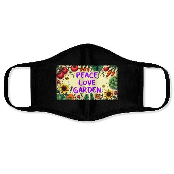 Discover Peace, Love, Garden Face Masks
