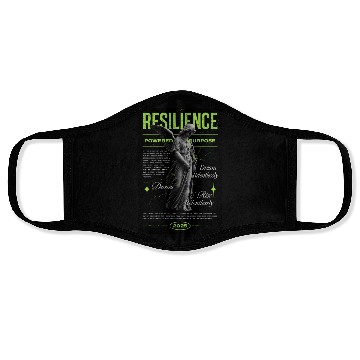 Discover Resilience Angel – Neon Motivational Art Face Masks