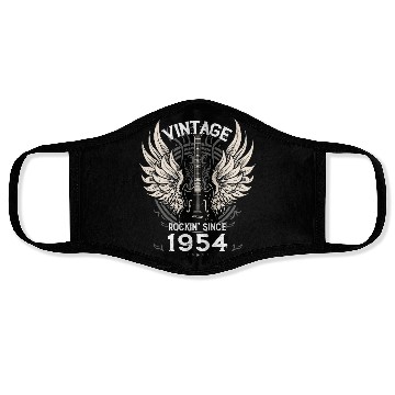 Discover Vintage Rockin' Since 1954, 71 Years of Retro Cool Face Masks
