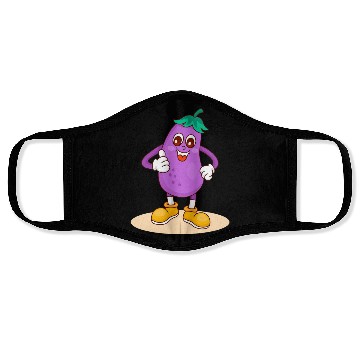 Discover Animated Eggplant Character Design Face Masks