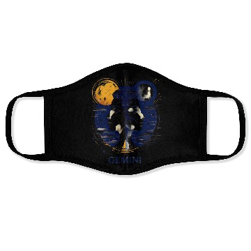 Discover Zodiac Card Gemini Face Masks