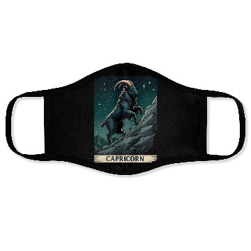 Discover Zodiac Card Capricorn Face Masks