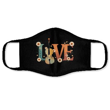 Discover Love Cello Love With Flowers For Cellists Face Masks