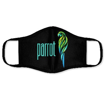 Discover a parrot in a gradient of green and blue colors Face Masks
