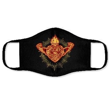Discover Sacred Heart Claddagh Symbol - Fire Face Masks