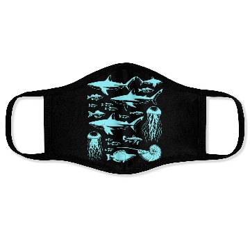 Discover Shark Fish Octopus Nature Face Masks
