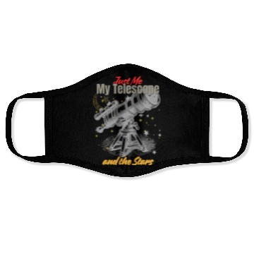 Discover Stargazing Night – Telescope & Stars Design Face Masks