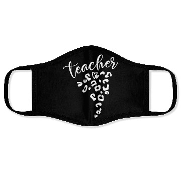 Discover Teacher Leopard Heart Design for Educators Face Masks