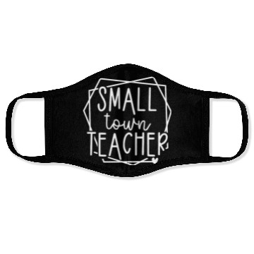 Discover Small Town Teacher Heart Graphic for Educators Face Masks