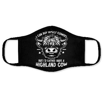 Discover I Can Buy Myself Flowers Highland Cow Face Masks