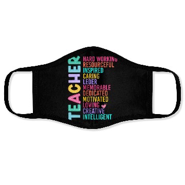 Discover TEACHER APPRECIATION Colourful Inspirational Words Face Masks