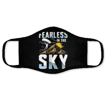 Discover Fearless in the Sky Paragliding Enthusiast Design Face Masks