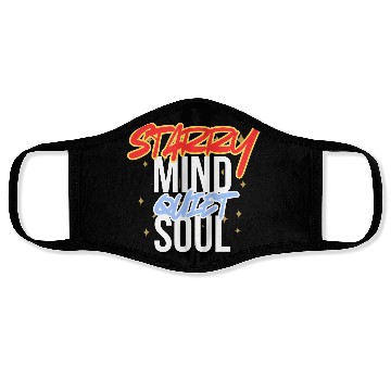 Discover Quiet Stargazing Night Typograpgy Design Face Masks