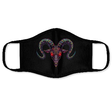 Discover Psychedelic Demon Head with Spiral Horns Face Masks