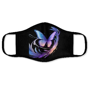 Discover Spectrum Wings – Abstract Floral Butterfly Design Face Masks