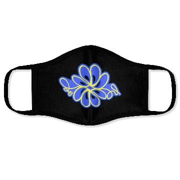 Discover Blue and yellow wildflower2 Face Masks