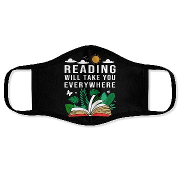 Discover Reading Teacher Librarian Read Book Face Masks