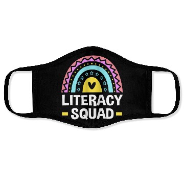 Discover Reading Teacher Book Literacy Squad Face Masks