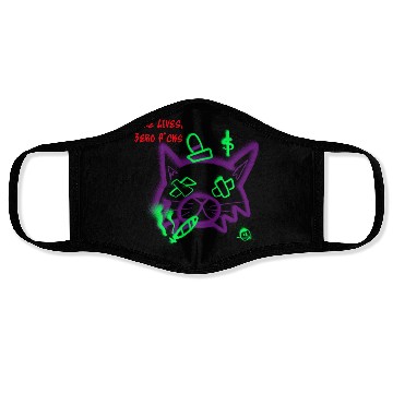 Discover Nine Lives Zero F*cks Punk Cat Face Masks