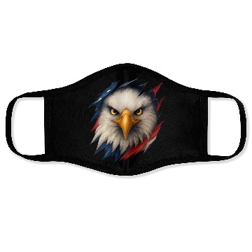 Discover Fierce American Eagle Ripped Design Face Masks