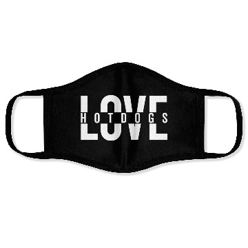 Discover Love Hotdogs Fast Food Statement Face Masks