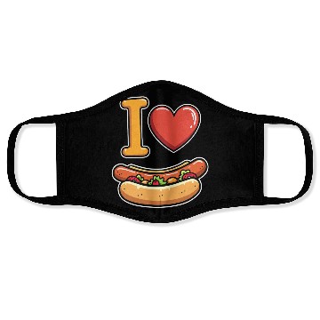Discover I Love Hotdogs - Fast Food Snack Fun Face Masks