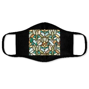 Discover Abstract Floral Stained Glass Pattern - Art Deco Face Masks