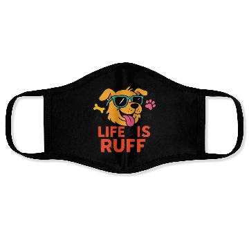Discover Life Is Ruff – Funny Dog Cartoon Face Masks