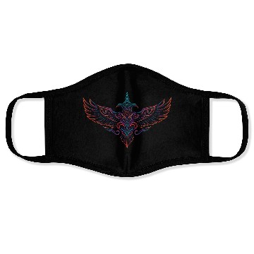 Discover Neon Tribal Two-Headed Phoenix Face Masks