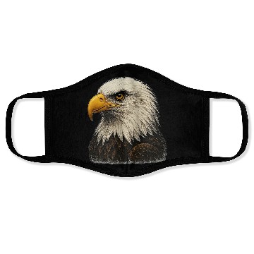 Discover Majestic Bald Eagle Head Illustration Face Masks