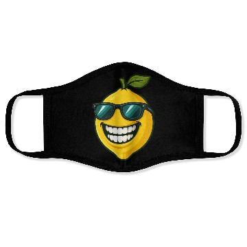 Discover Cool lemon sunglasses summer fruit smile Face Masks