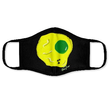 Discover Yellow and green fried egg and flies Face Masks