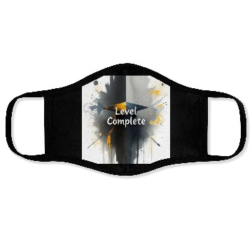 Discover Level Complete – Gamer Style Graduation Face Masks
