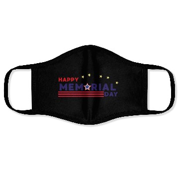 Discover Happy Memorial Day – USA Star & Stripes Design Face Masks