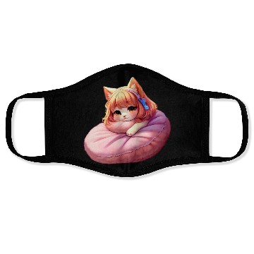 Discover Neko Snoozing Under Sakura Face Masks